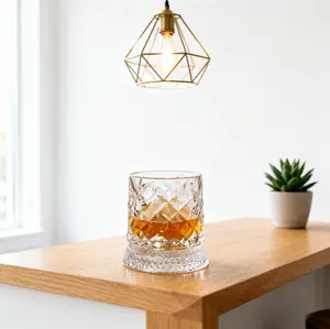 360° pressure-relieving hand-carved crystal whiskey glass – unique unisex design, ideal for parties, gatherings & gifting.