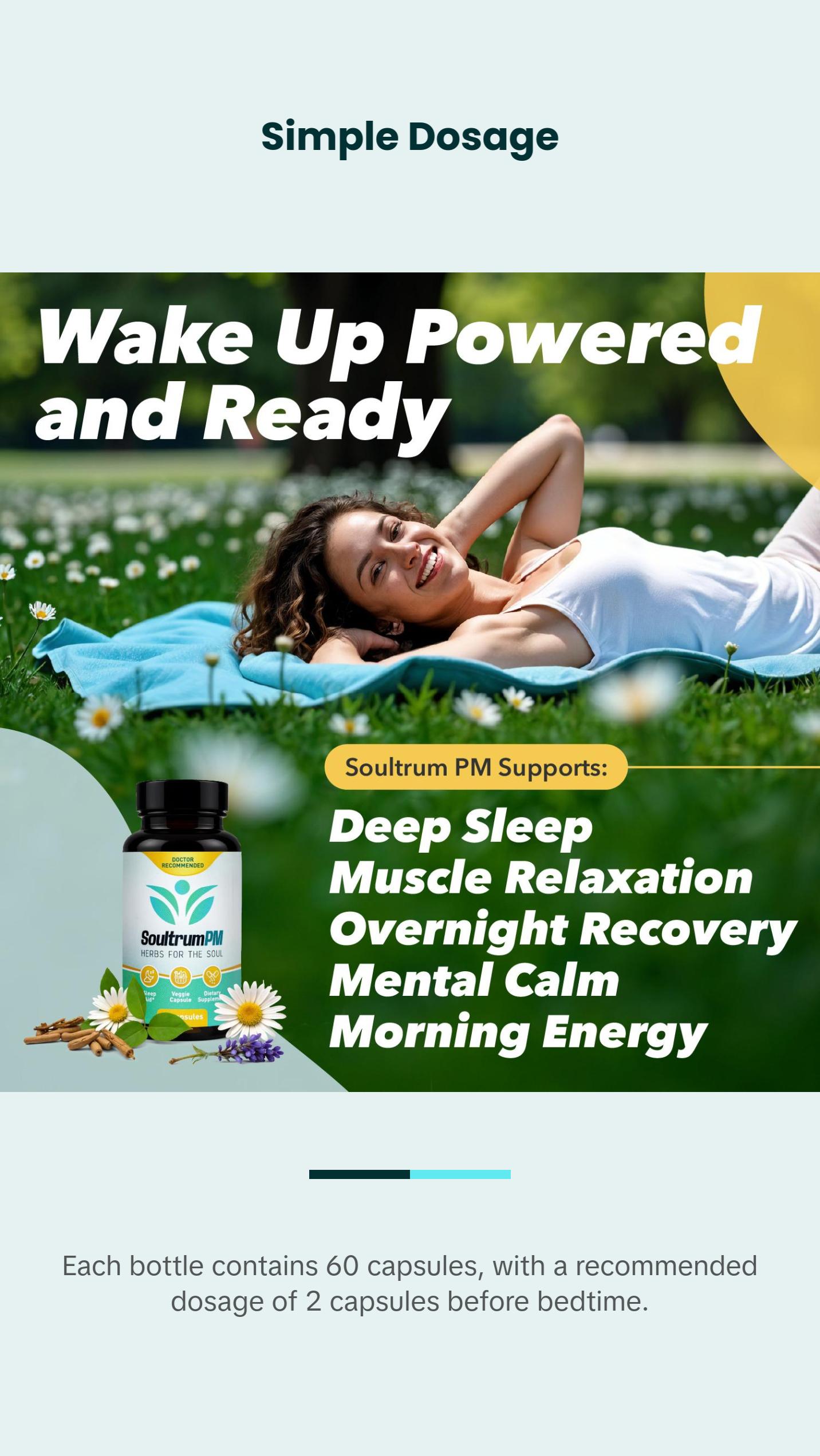 Soultrum PM – Natural Sleep Aid - Nighttime Sleeping Supplement with Melatonin 3mg, L Theanine 200mg, Vitamin B6 5mg, Glycinate 11mg, Ashwagandha, Chamomile, Valerian Root, Passionflower & Magnesium Glycinate. Dietary Muscle Capsule Soultrum PM – Natural Sleep Aid - Nighttime Sleeping Supplement with Melatonin 3mg, L Theanine 200mg, Vitamin B6 5mg, Glycinate 11mg, Ashwagandha, Chamomile, Valerian Root, Passionflower & Magnesium Glycinate. Dietary Muscle Capsule