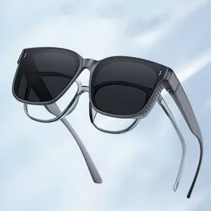 XUH New Unisex Myopia Prescription Sunglasses Set, Fashion Oversized Big Frame UV400 Protection Trendy Influencer Style Sun Glasses, Special for Myopia Men Women Daily Wear