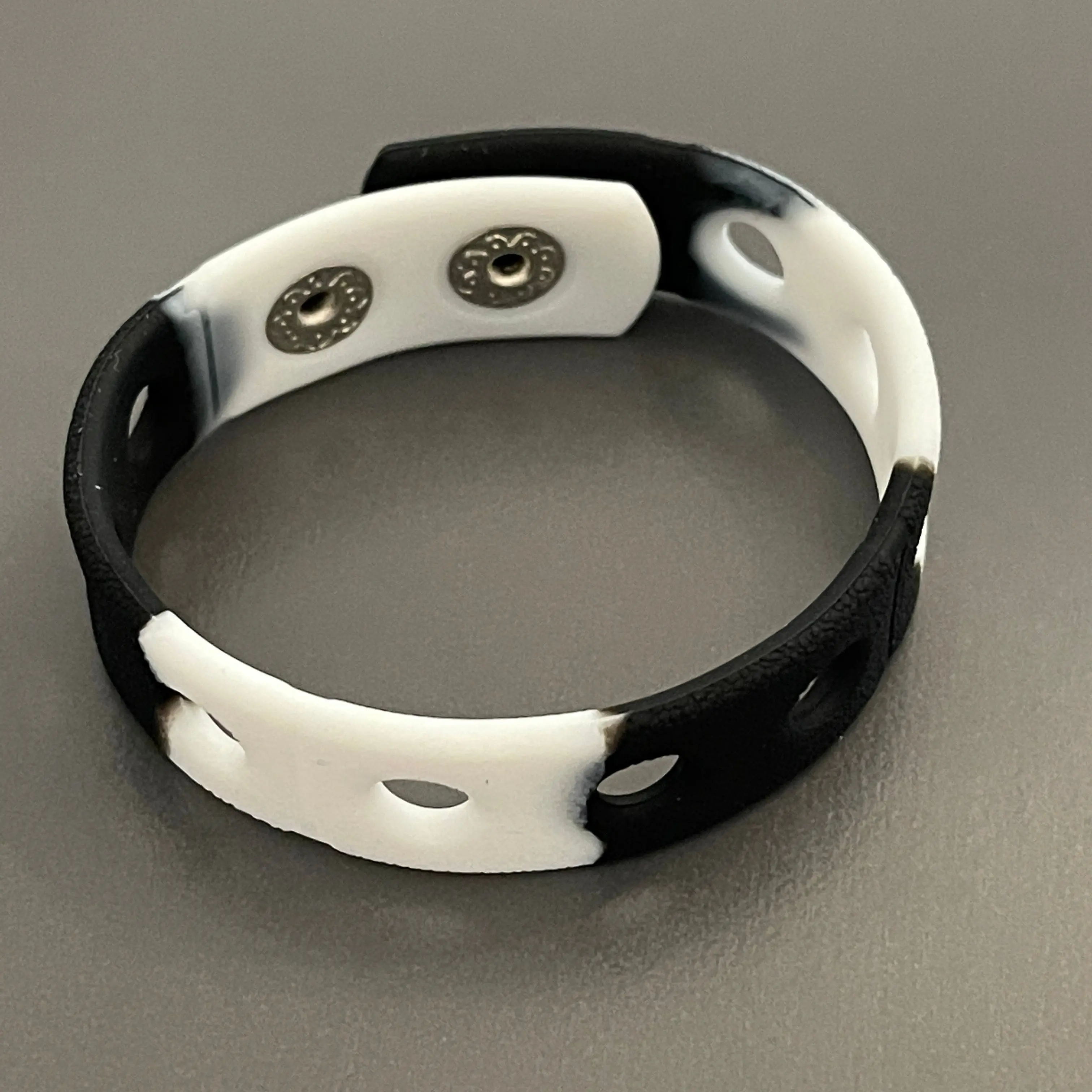 Black & White Splash Wristbands for Shoe Charms Adjustable Bracelets -  7" or 8"