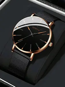 1-piece set of fashionable and casual business watch, simple and fashionable men's watch set