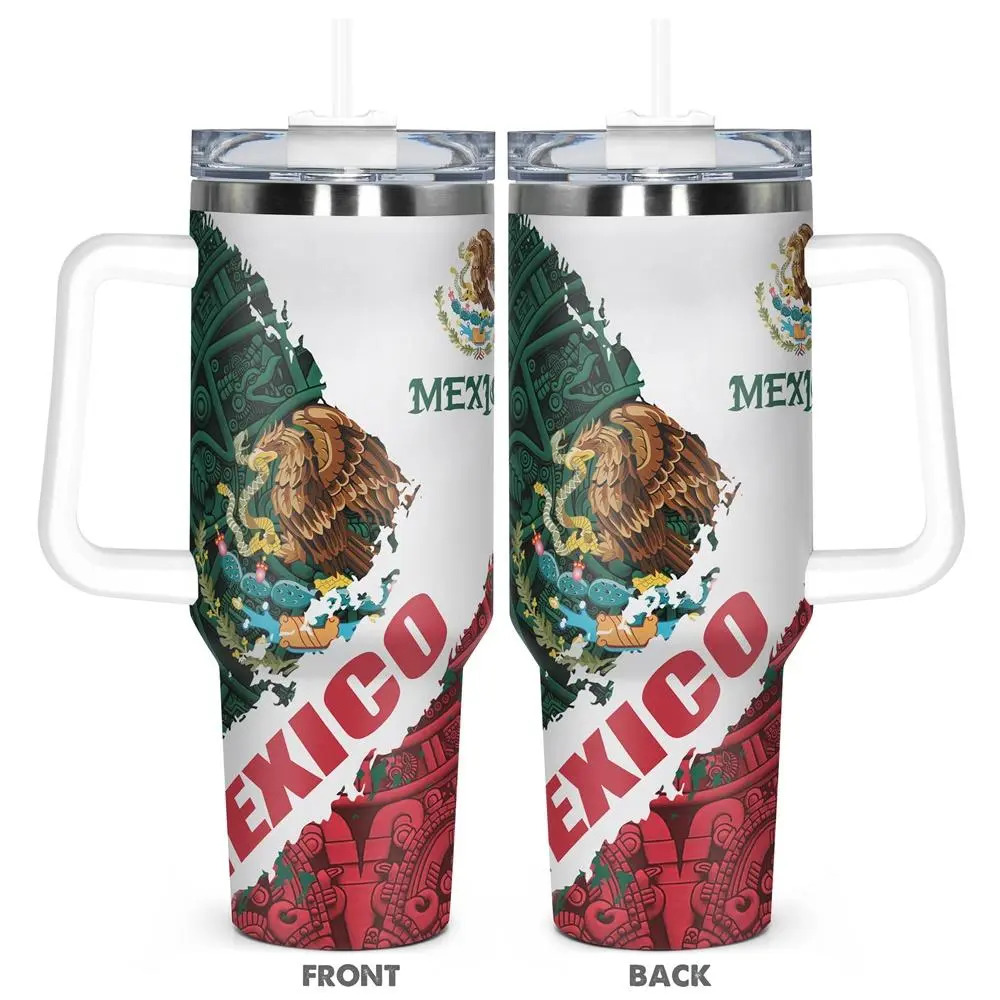 40oz Tumbler, Insulated Drinkware, Stainless Steel Cup, Insulated Water Cup, Insulated Durable, Designs In The Style Of The Mexican National Emblem, Great Gifts For Families, Friends And Lovers Of Mexican Culture, Ideal for hot or cold beverages
