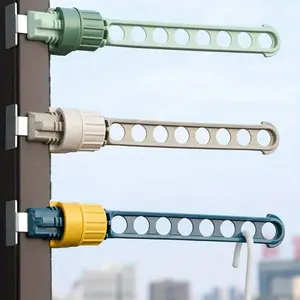 3pcs Indoor Multifunctional Eight-Hole Clothes Rack, Ideal for Balcony and Bathroom, Perfect for Small Spaces