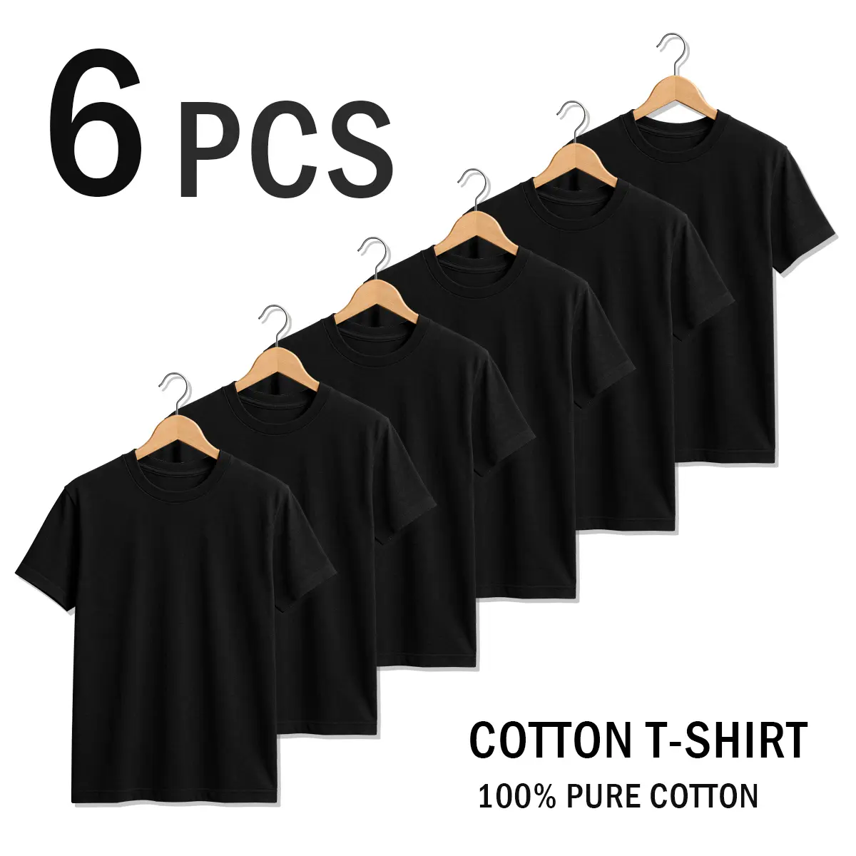 (6pcs Bulk Value Pack) Women's Basic Oversized Short Sleeve 100% Cotton Classic Crewneck Base Layer Shirts, Sturdy Streetwear Work & Daily Casual Tees