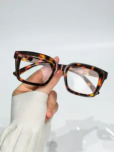 Fashion Anti-blue Light  Tortoise Pattern Glasses, Simple Casual Eyeglasses for Women & Men, Fashion Eyeglasses for Daily Wear, Stylish Trendy Eyewear, Tortoiseshell Glasses