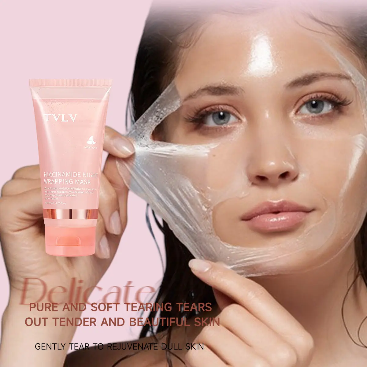 Nicotinamide Sleep Moisturizing Mask, Hydrating Facial Mask, Hydrating Night Mask, Moisture Masque, Beauty Face Mask, with A Brush for Applying The Mask, Brightens, Cleanses and Hydrates, The Perfect Gift for Valentine's Day, Birthday