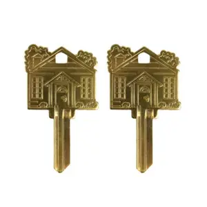 Brass House Key Blank - 2 Pack - Key Shapes™ - ADA-Friendly Key Head for Home & Basic Use - Brass Finish