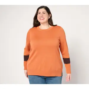 Belle by Kim Gravel SophistiChic Stripe Round Neck Sweater