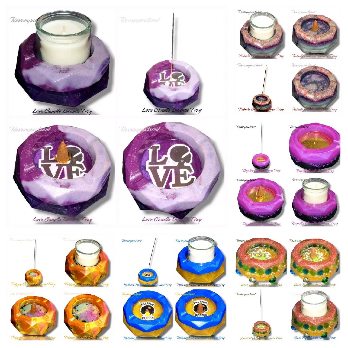 Octagon Candle Incense Trays