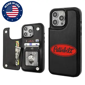 Peterbilt Aesthetic Design Pattern Casing For  Iphone 17 16 15 14 13 12 Plus Pro Max Samsung 22 23 24 25 Flaunt Mobile Phone Case TPU Pu Leather Card Holder Drop Protection Shockproof Protector Anti-scratch Stylish Smartphone Cover