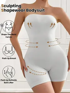 3-in-1 Strapless Sculpting Bodysuit - Tummy Control, Push-Up Breast & Butt Lifter Shapewear, High Compression Faja with Waist Slimming & Thigh Shaping for Women