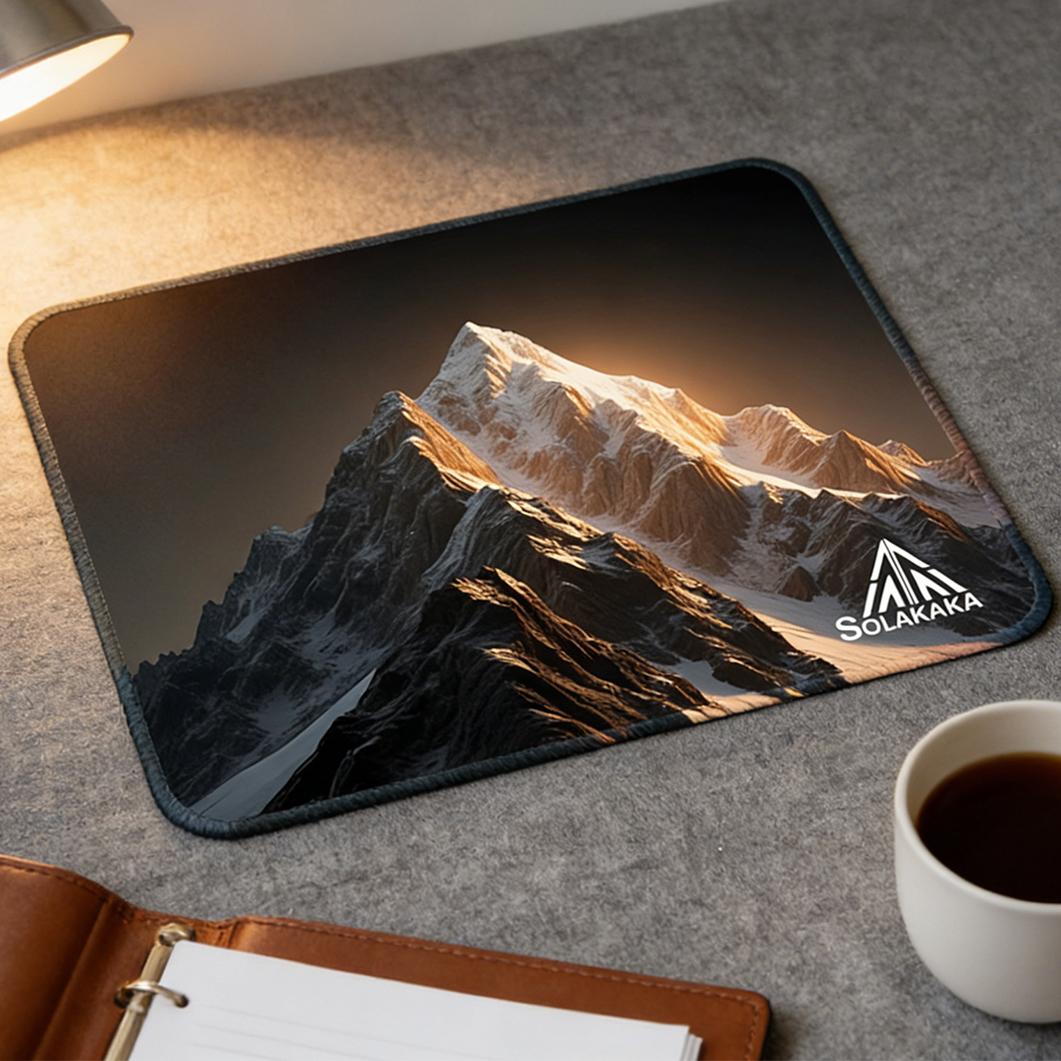 Solakaka Magic Mouse Pad, Office Computer Accessory, High-Precision Desktop Decorative Protective Pad, Rubber Non-Slip and Durable, Sunlight on Golden Mountains, Decorative.