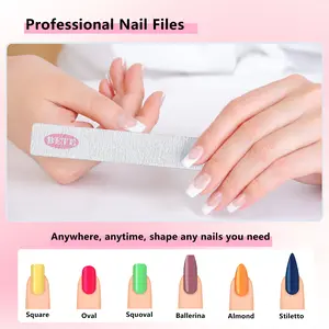 New BETE Professional Reusable 100/180 GritHigh Abrasion Resistance Nail Files For NaturalNails And Acrylic Nails, Double Sides For NailsManicure Tools Suit For Home &Salon(10 Pack)