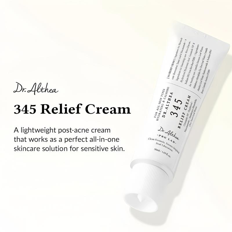 Dr.Althea 345 Relief Cream, Daily Face Moisturizer, Blemish Relief Care, Soothing Recovery & Moisture, Korean Vegan Skin Care for All Skin Types, 1.69 FI OZ  Christmas gift