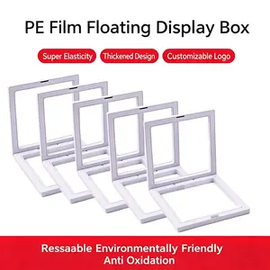 3D Floating Display Box, Dustproof Jewelry Packaging, Transparent Hanging Storage Box, for Necklaces, Bracelets, Rings, Coins, Earrings, Brooches
