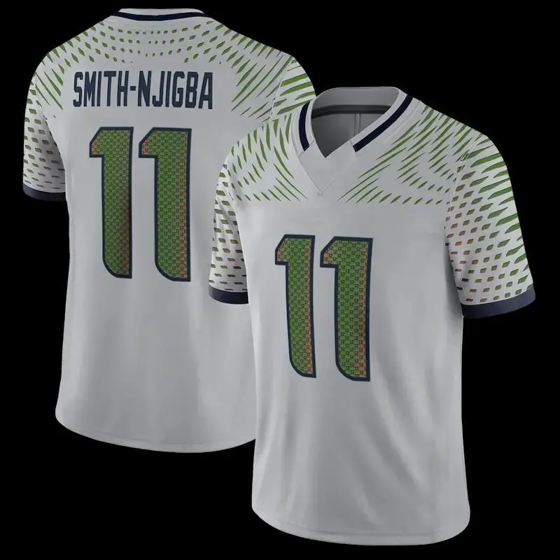 Men's Seattle Sea Jaxon Smith-Njigba Wolf Gray 2025 Rivalries Collection Game Jersey