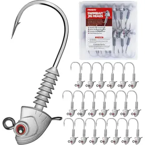 Swimbait Jig Heads, 20PCS/Box, 4 Size Options, Strong Hook & Anti-Loose Design, Ideal for Freshwater & Saltwater Fishing