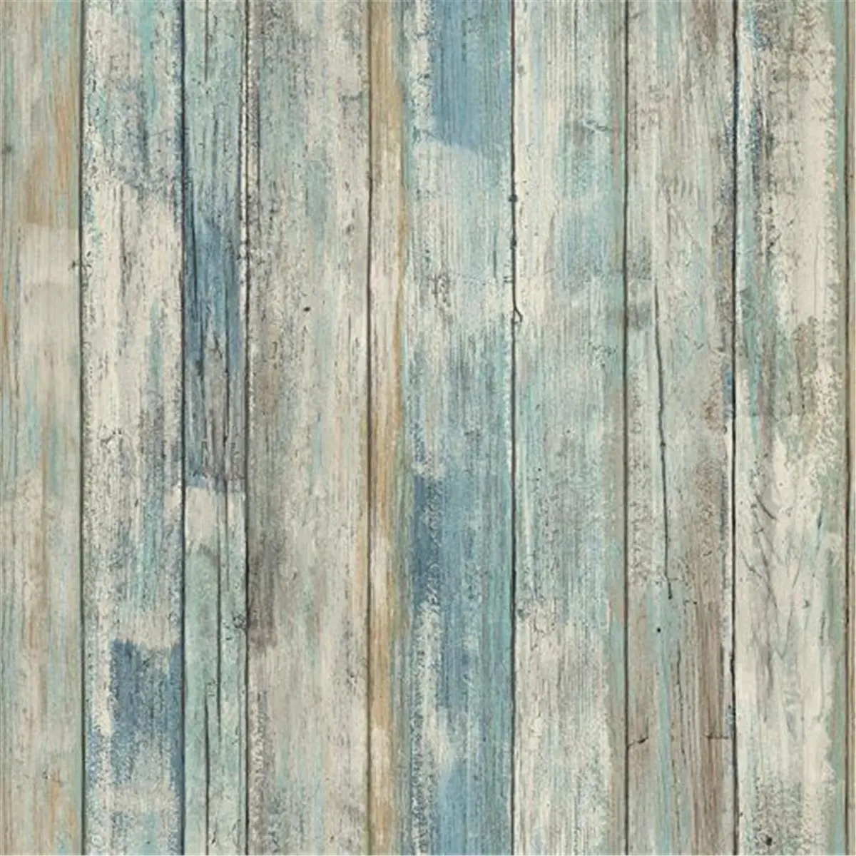 212 MAIN Blue Distressed Wood Grain Peel and Stick Wallpaper, High Quality Removable Vinyl Decor, Home Decor Hanging Supply for Accent Walls