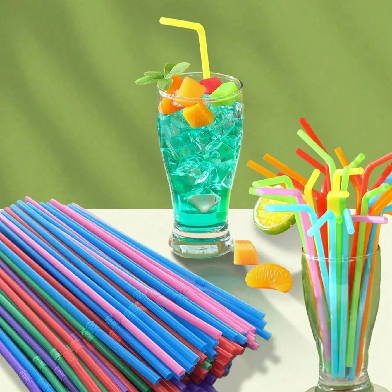 Colorful Plastic Flexible Straws, Soft Straw, Bendable & Stretchy, Party Decoration, Drink Accessories, Suitable for Bars, Clubs, Restaurants, Home Use