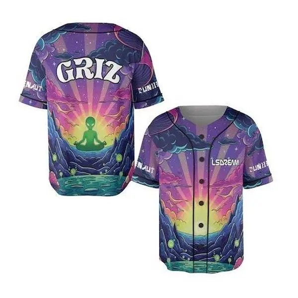 Griz Baseball Jersey, Alient Rave Shirt, Chill EDM Festival Outfit