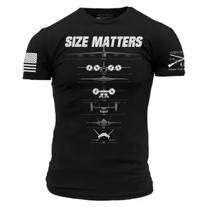 Men's Size Matters Aviation T-Shirt - Funny Military Aircraft Graphic Tee - Air Force Pilot Veteran Gift For Him