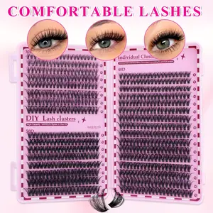 640 Cluster Eyelash Set, 3 Styles 30D+40D+50D, Includes Glue Tweezers Remover Cream, Mixed 8-16mm D Curl, DIY Individual False Eyelashes, Eyelash Clusters