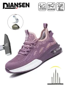 Steel Toe Shoes for women Work Safety Industrial Protective Rotary Buckle Work Shoes for Construction Comfortable Lightweight Warehouse Factory  Low top or mid top New Fashion High quality texture Advanced color scheme all-season outdoor