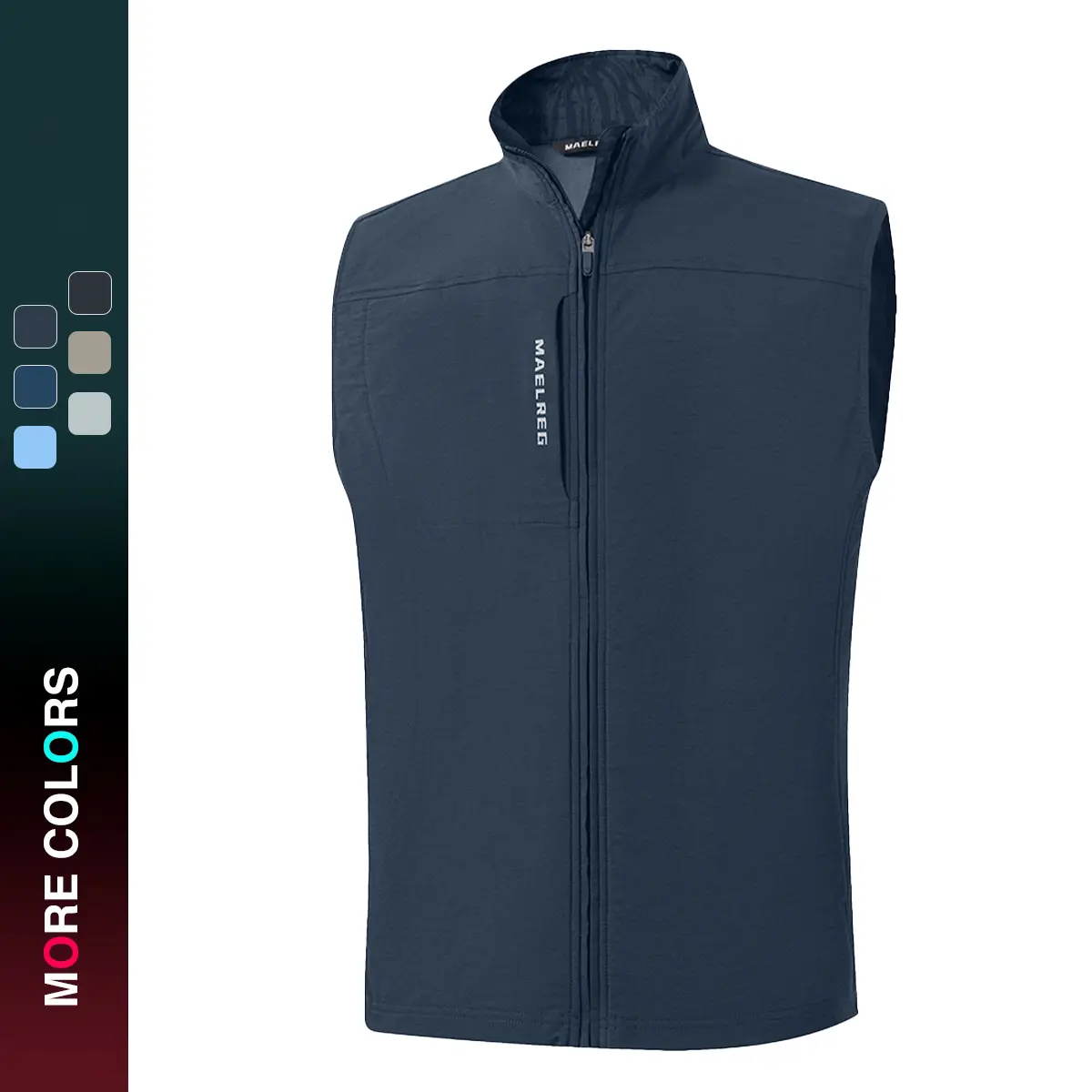 MAELREG Golf Mens Zip Up Vest Windproof Water Resistant Lightweight Sleeveless Outerwear Jacket With 5 Pockets Fall Winter Running Casual Golf Mens Vest