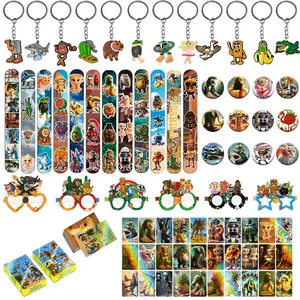 Brainrot Tralalero Tralala Funny Animal Series Birthday Party Gift Decoration Five-Piece Set Includes 12 Wristbands, 12 Keychains, 12 Badges, 30 Animal Cards, 12 Decorative Glasses, the Best Choice for Party Gifts and Party Decorations