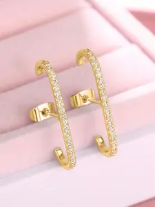 1 Pair Simple Sparkling Cubic Zirconia Stud Fashion Earrings For Women For Wedding Engagement Anniversary Party Jewelry Fashionable Jewelry Accessories Valentine's Day Gift