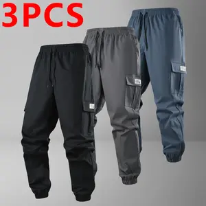 Men’s New Fashion 3-Pack Cargo Pants — 3D cargo pockets, tactical pants, all-season jogger work pants suitable for gifting during holidays, everyday work, and outdoor sports