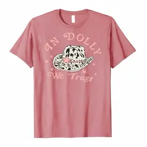 Dolly Tshirt - Women's Top with "In Dolly We Trust" Design, Pink Color, Casual Style, Perfect for Everyday Wear - Womenswear