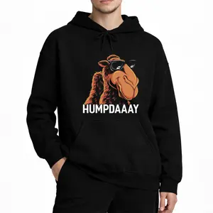 Long Sleeve Hoodie with Wednesday Camel Print – Workweek and Weekend Comfort