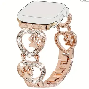 Heart & Paw Print Design Smartwatch Band for Women – Fits Apple Watch 38/40/41/42/44/45mm, Great for Summer Rotation & Everyday Wear