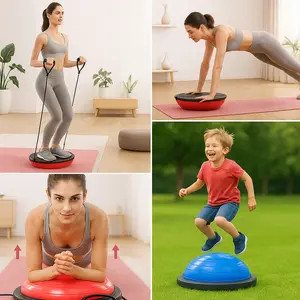 Half Dome Balance Ball – BOSU Balance Trainer for Yoga, Pilates, Home Fitness & Home Exercise Equipment | Durable ABS/PVC | Kids Balance & Jump Play Toy, Indoor Outdoor Use