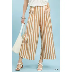 Vertical Stripe Wide Leg Pants