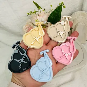 Pastel Nurse Badge Reel with Stethoscope Design