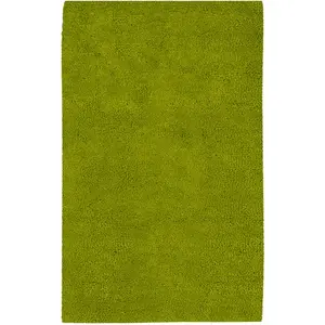 Livabliss  Aros Rug- 100 Pct New Zealand Felted Wool- Hand Woven- Lime Green- 16X16