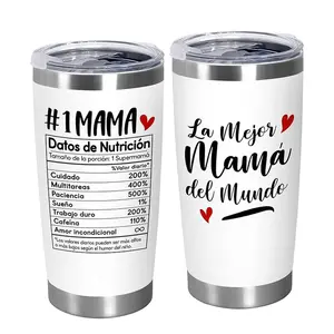 La Mejor Mama Del Mundo Mama Datos De Nutricion Tumbler, From Daughter Son Stainless Steel Insulated Coffee Tumbler With Lid - Mothers Day Birthday Gifts For Women Mama Stepmom Mother-In-Law Grandma 2025