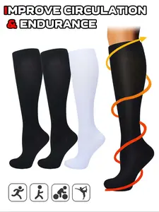 3 pairs of men's and women's compression socks with a compression rating of 15-20 mmHg in a knee-high design for running, performance and recovery, available in a range of colours to help improve circulation., Sports Fit Socks