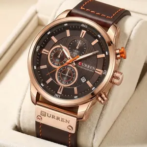 Men's multi-functional business fashion round-faced mechanical quartz watch, suitable for both work and daily life. Comes with packaging. It is an excellent choice for birthday gifts and business gifts.