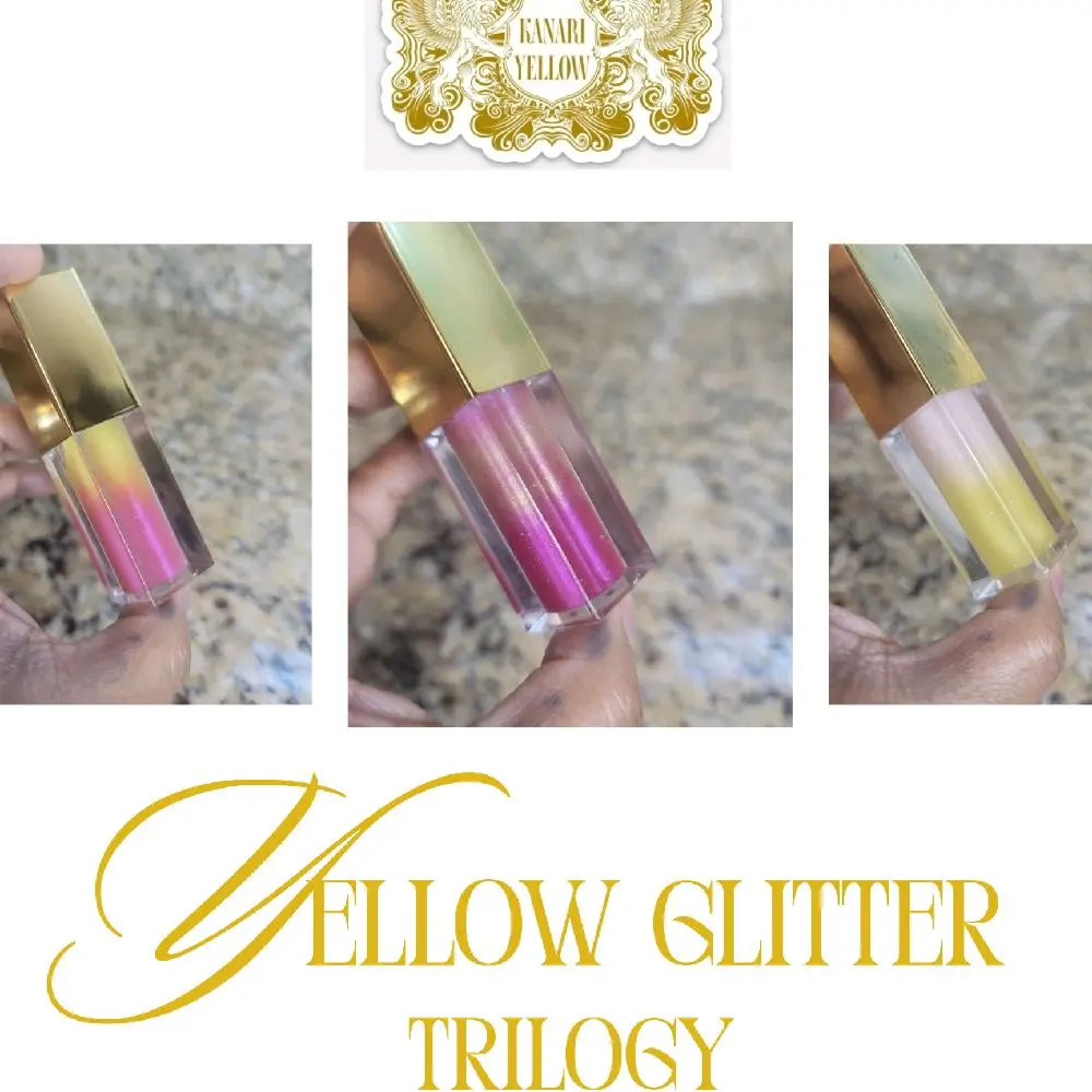 Yellow Glitter Trilogy Lip gloss Moisturizing Hydrating