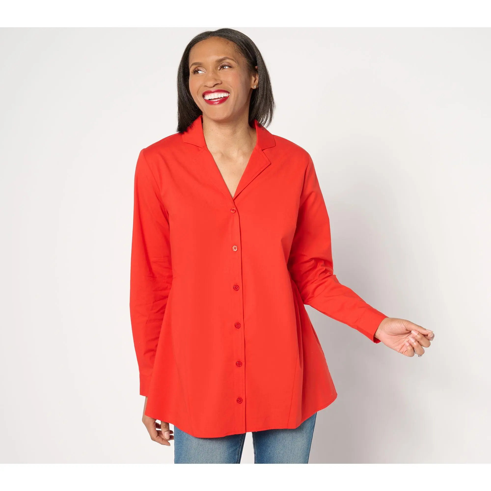 Joan Rivers Petite Athena Woven Button-Front Top