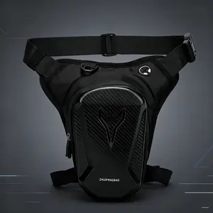 Waterproof Motorcycle Leg Bag, Adjustable Shoulder Strap & Double Zipper Compartment Outdoor Riding Waist Bag, Durable Fabric Bag for Off-road Bikes & Motorcycles