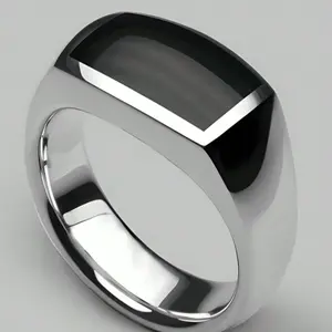 Fashionable black rectangle ring for men to wear everyday