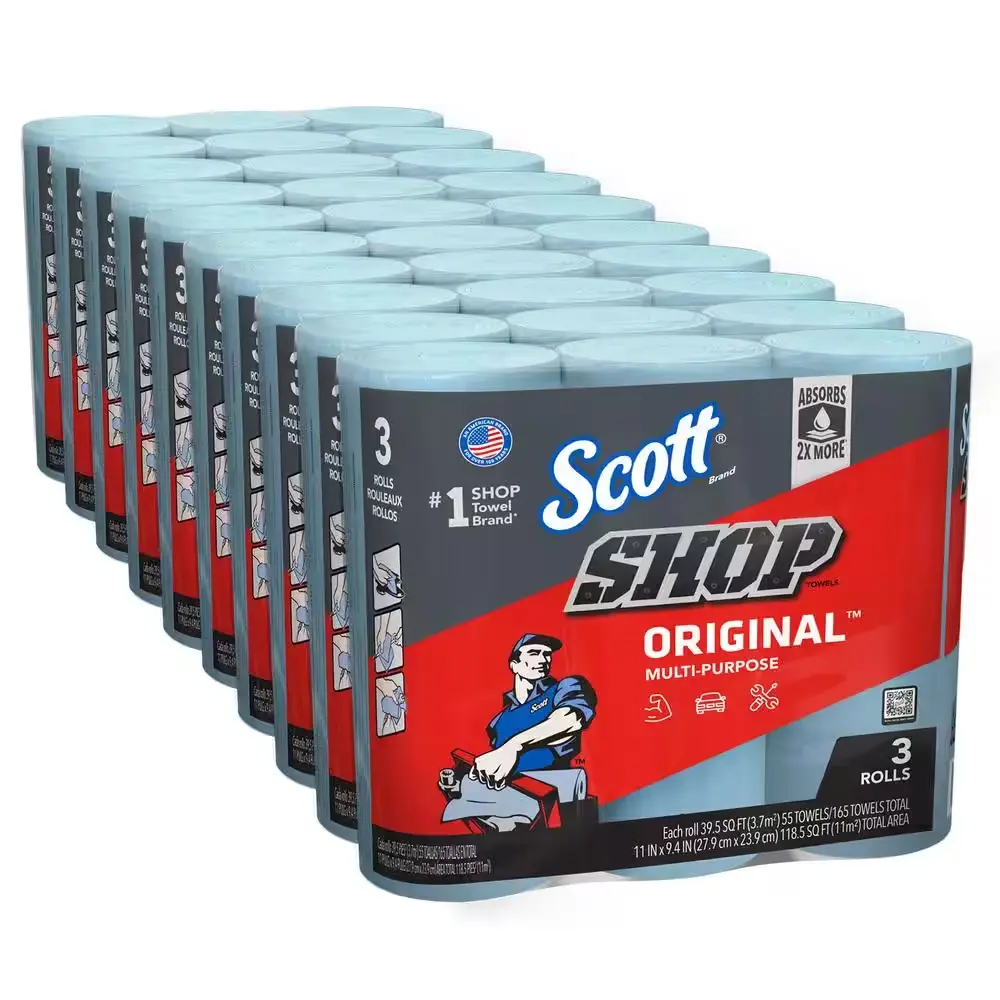 NEW Shop Towel Cleaning Wipes 9x11 3-PACK Bundle of 10 Cleans Grease Liquids Oils and Spills
