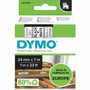 DYMO  1 in. D1 Labels Cartridge Tape, Black & White