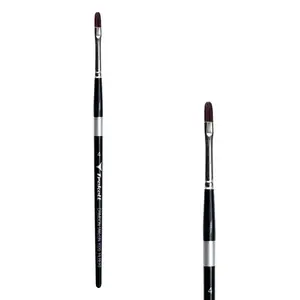 Trekell Crimson Taklon Short Handle Artist Brush - Size #4 Filbert