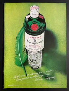 Vintage 1970s Tanqueray Gin Alcohol Bar 70s Magazine Page Ad Poster Print Wall Art Home Decor Gift Original Collectible Mancave Cocktail