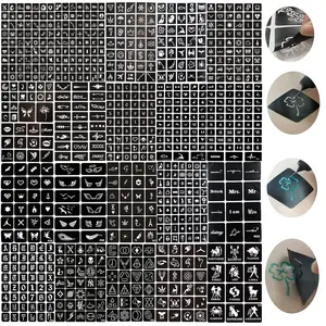 778pcs Temporary Tattoos Stencils, 20 Sheets Reusable Boys and Man Glitter Tattoo Kit Templates Face Painting Stencil Body Design Makeup Cosmetic